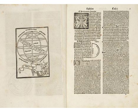 Johannes de Sacrobosco    Sphera mundi noviter recognita cum commentariis. Venedig und Florenz, Lucantonio Giunta, 30. Juni 1