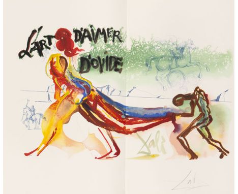 Salvador Dalí    L'art d'aimer. Paris, Centre culturel de Paris (1979). Breitrandiger, aufwendig gebundener Pressendruck in a