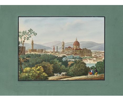 Florenz    Ansichten von Florenz. Um 1830. Schöne und altkolorierte Ansichtenfolge von Florenz, ferner Pisa, Livorno und Sien