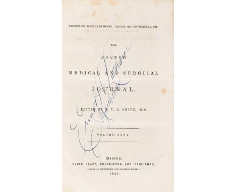 Henry Jacob Bigelow   Insensibility during surgical operations produced by inhalation. In: Boston Medical and Surgical Journa