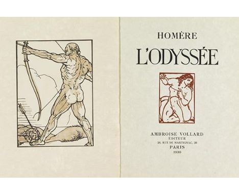 Homer    L'Odyssée. (Traduction de Madame Dacier). 2 Bände. Paris, A. Vollard 1930. 1 von 25 Exemplaren der absoluten Vorzugs