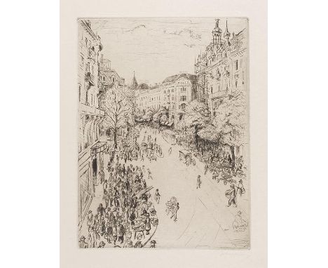 Gregor Rabinovitch    Züricher Radierungen. Zürich 1928. Markante und lebendige Folge mit Ansichten des Züricher Stadtbildes 