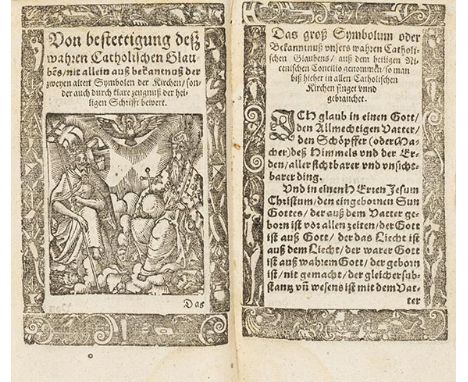 Petrus Canisius    Bettbuch und Catechismus. Nach rechter Catholischer Form und Weiß. Dillingen, Joh. Mayer 1599. Mit Holzsch