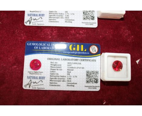 A Ruby gem stone with cert 