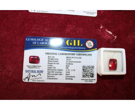 A Ruby gem stone with cert 