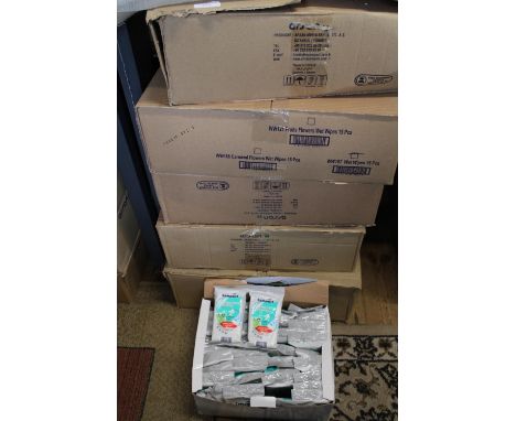 Five boxes of compact wet wipes 