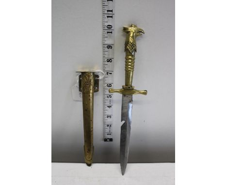 A brass dress dagger with scabbard 