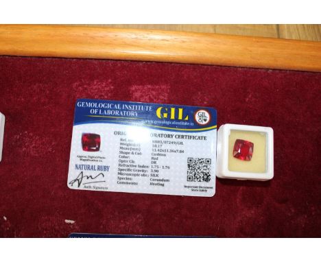 A Ruby gem stone with cert 