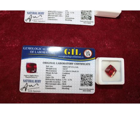 A Ruby gem stone with cert 