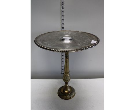 A brass &amp; silver plated cake stand 