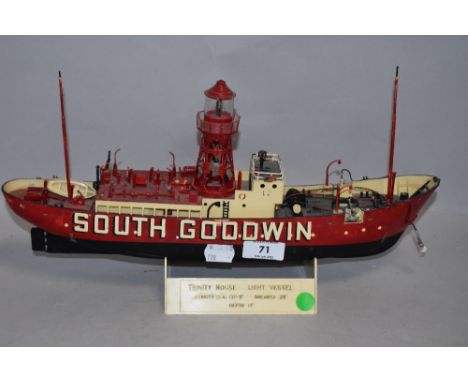 A 20th century plastic model ship of the South Goodwin Trinity House Light Vessel
