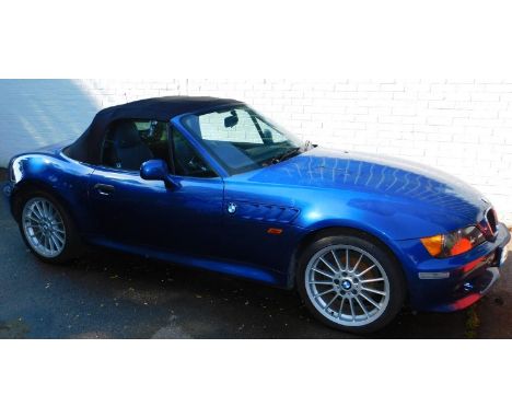 A BMW Z3 Roadster, V832 LEC, manual, blue piped interior, mileage 44,855, first registered 1/9/1999. For full history of this
