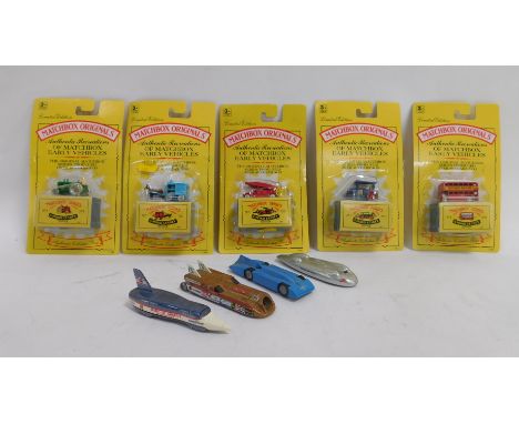 Five Moko Lesney Matchbox Originals Limited Edition vehicles, comprising Barford Road Roller (No 1)., Massey Harris Tractor (