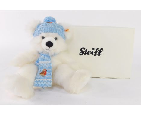 A Steiff Winter white Teddy bear Best For Kids, with certificate no. 690266, boxed.