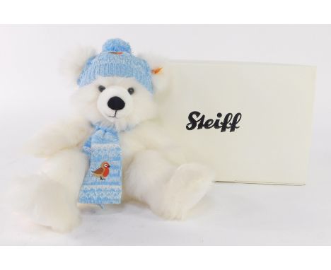 A Steiff Winter white Teddy bear Best For Kids, with certificate no. 690266, boxed.