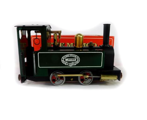 A Mamod Steam Railway Company engine, green, SL1, boxed.