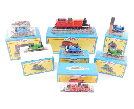 Leonardo Collection Thomas The Tank Engine models, boxed, comprising James, Thomas and Percy, various sizes. (7)