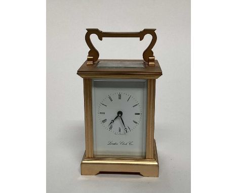 Contemporary London Clock Company brass carriage clock, 12.5cm high