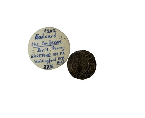 Saxon - Edward The Confessor facing bust/small cross silver Penny R/ Bvrepine On PA (Mint of Wallingford) 1062-65 AD (N.B. De