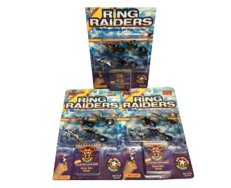 Matchbox (c1988) Ring Raiders Commander Miles Air Awards Series (x4), Commander Yakamura &amp; Skull Leader Scorch, all on ca