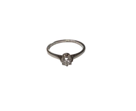 Diamond single stone ring with an old cut diamond, estimated to weigh approximately 0.50cts, in claw setting on platinum shan