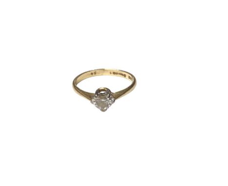 18ct gold diamond heart shaped single stone ring, estimated to weigh approximately 0.23cts, in claw setting (Birmingham 1988)