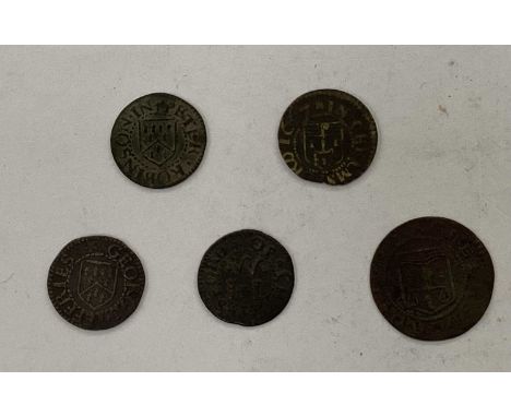 G.B. - Essex Chelmsford 17th century mixed trade tokens to include Half Penny John Wilkinson 1669 Bakers' Arms VG rare, Georg
