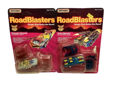 Matchbox (c1987) Road Blasters Turbo Force Thunder Gunner (Leader Driver) Barrel Bomber (x6), Road Raider, Road Razor (x2) (D