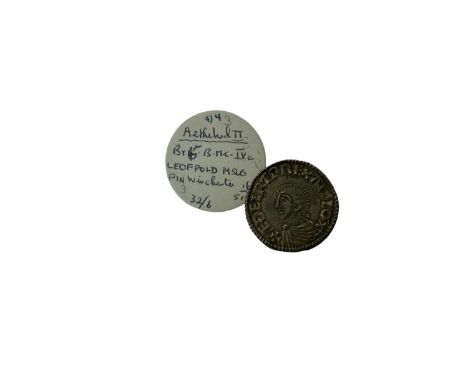 Saxon - Aethelred II silver long cross penny R/ Leofpold MO Pin (Mint of Winchester) circa 997-1003 AD GVF/AEF Spink ref: 115