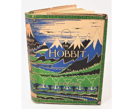 The Hobbit, J. R. Tolkien, First Edition 1937, Second Impression, with dust coverDust jacket is slightly discoloured and with