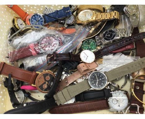 Group of various wristwatches including three stainless steel Rotary watches in one box, replica 1960s British RAF watch on c