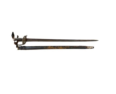 Victorian 1888 pattern Heavy Cavalry undressed sword by Wilkinson, numbered 38699, in brown pigskin leather service scabbard 