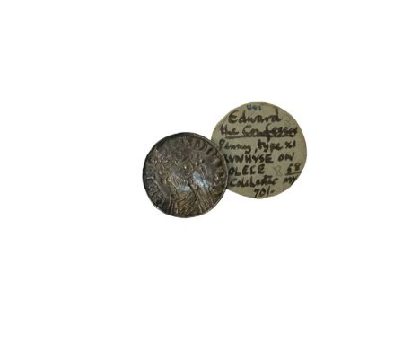 Saxon - Edward The Confessor hammer cross silver Penny R/ Brvnhvse On Colece (Mint of Colchester) 1059-62 AD (N.B. Flan crack