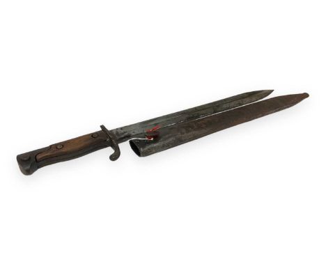 Imperial German butcher bayonet by Schulte &amp; Co. with steel scabbard