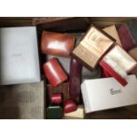 Collection of empty jewellery and other boxes including some antique, Gucci, Must de Cartier, Dunhil