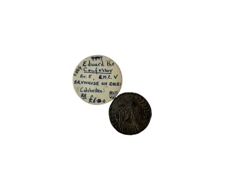 Saxon - Edward The Confessor expanding cross silver Penny (N.B. Heavy issue Wt. 1.70 gms) R/ Brvnhvse On Cole (Mint of Colche