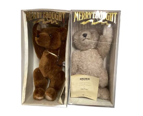 Merrythought boxed bears including Ha' Penny, Penny, Thrupennce, Shilling, V &amp; A Museum Bear and one other.