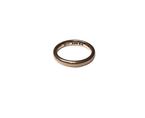 9ct gold wedding ring (London 1939), size LWeight 3.6 grams 