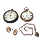 Silver cased The Everrite pocket watch, gold plated Maton Cardiff pocket watch, 9ct gold heart penda