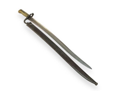 French 1866 Pattern Chassepot bayonet with German made blade in steel scabbard