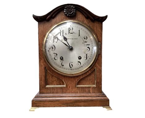Edwardian bracket clock retailed by Barraclough &amp; Sons, 32cm high