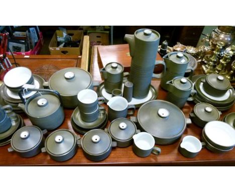 Denby green/grey glazed dinner and tea service   Condition: 