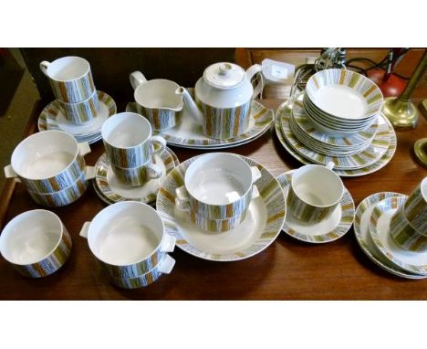 Midwinter Sienna pattern tea and breakfast service   Condition: 