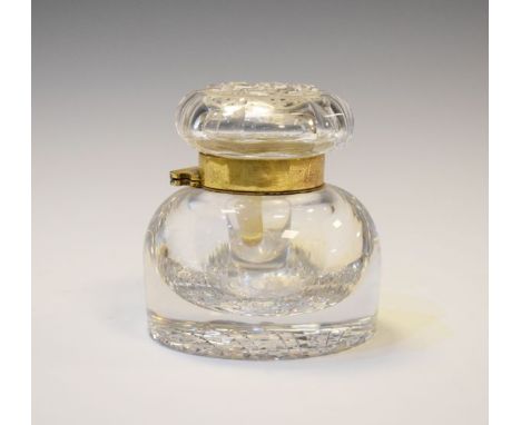 Heavy cut glass inkwell   Condition: 