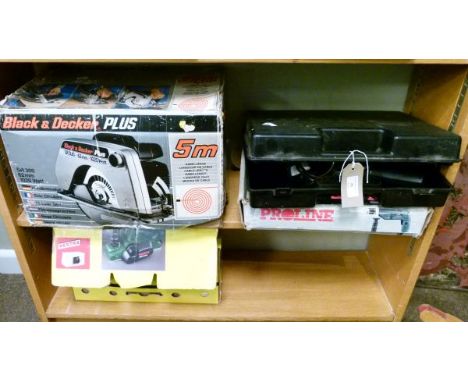 Power Tools - Black & Decker circular saw, Bosch planer and two Black & Decker electric drills   Condition: 
