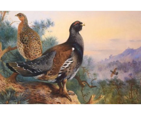 After Anthony Thorburn - Limited edition print - Game Birds, an Oscar Wilde 'Yellow Book' exhibition poster, autumn 1983 and 