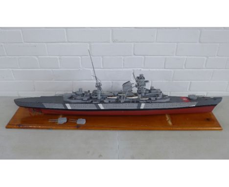Ian Hamilton Finlay, Model electric warship, with paper tag, 106 x 32cm