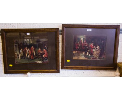 PAIR OF HUNTING PRINTS IN OAK FRAMES