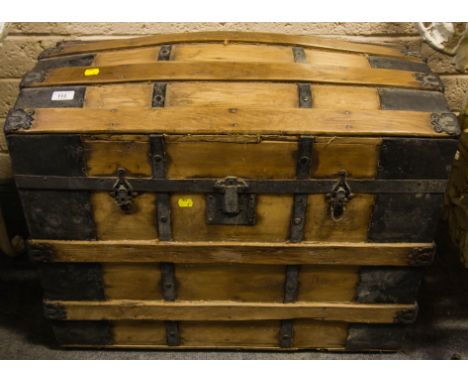 DOME TOP METAL BOUND TRUNK
