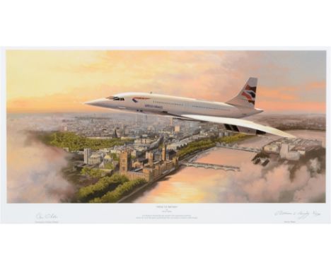 CONCORDE - ADRIAN RIGBY (BRITISH, B.1962)  'Pride of Britain'. A tribute to Concorde...,  colour print, limited edition 2/500